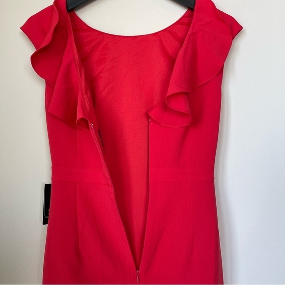 Adrianna Papell Red Bow Belted Sheath Dress Petite Size 6P - Picture 4 of 13